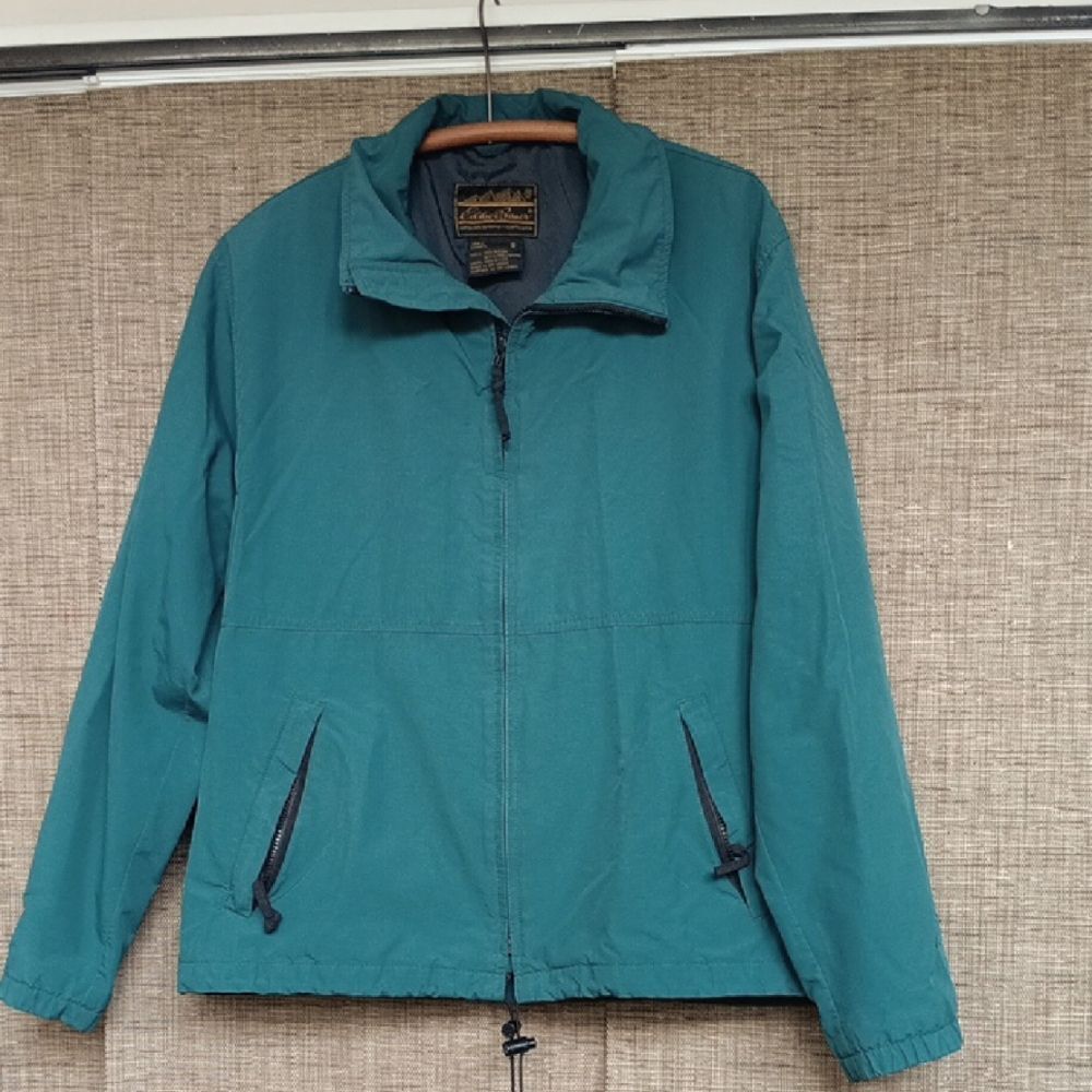 Vintage Eddie Bauer Teal Windbreaker Jacket Water-Resistant Performance